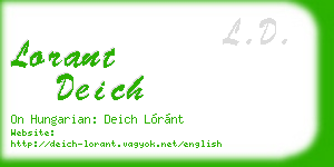 lorant deich business card